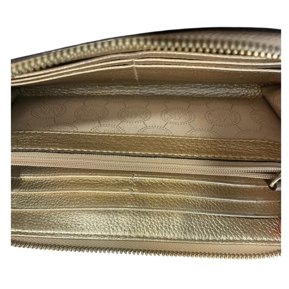 Michael Kors Metallic Gold Zip Wallet - Picture 8 of 12